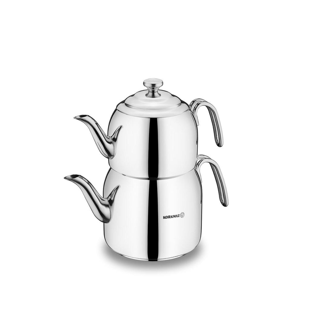 Korkmaz Droppa maxi rvs theepot | 1,1 + 2,3 L