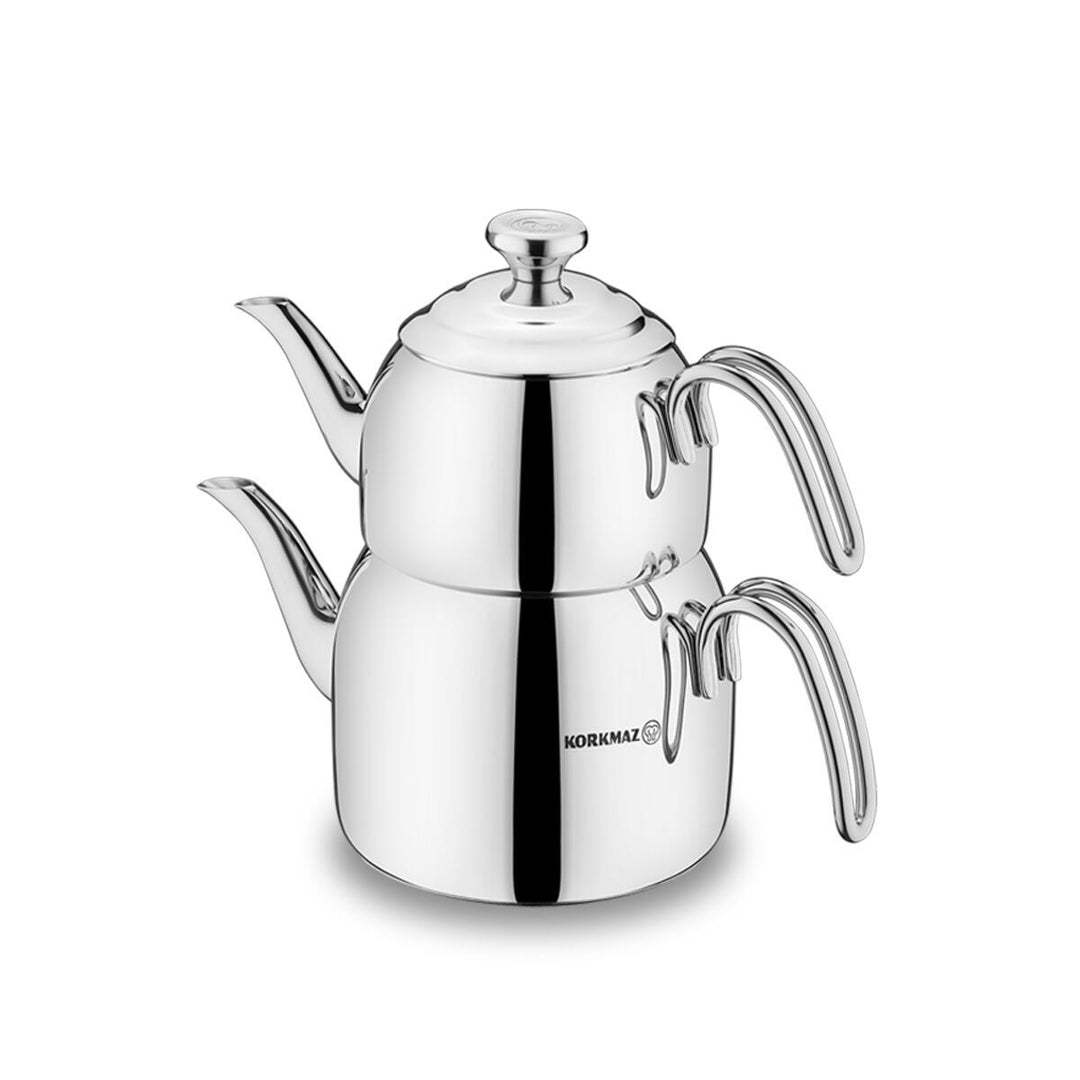 Korkmaz Droppa maxi rvs theepot | 1,1 + 2,3 L