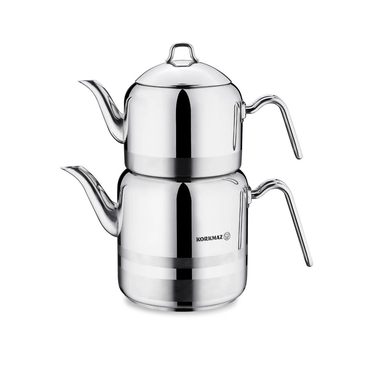 Korkmaz Largo RVS Theepotset – Turkse Theepot 2,3 + 4,2 L | Model A114