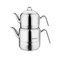 Korkmaz Largo RVS Theepotset – Turkse Theepot 2,3 + 4,2 L | Model A114