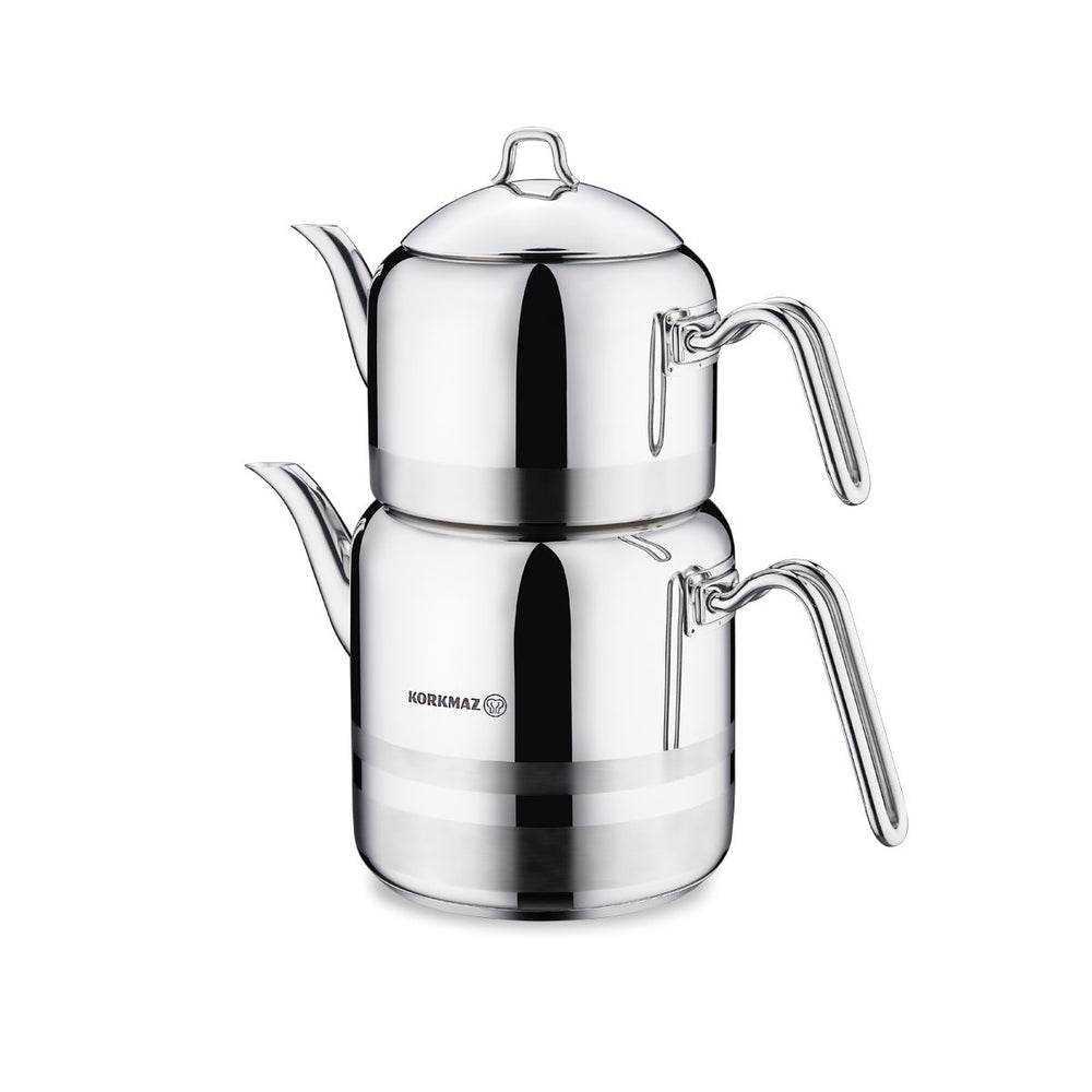 Korkmaz Largo RVS Theepotset – Turkse Theepot 2,3 + 4,2 L | Model A114