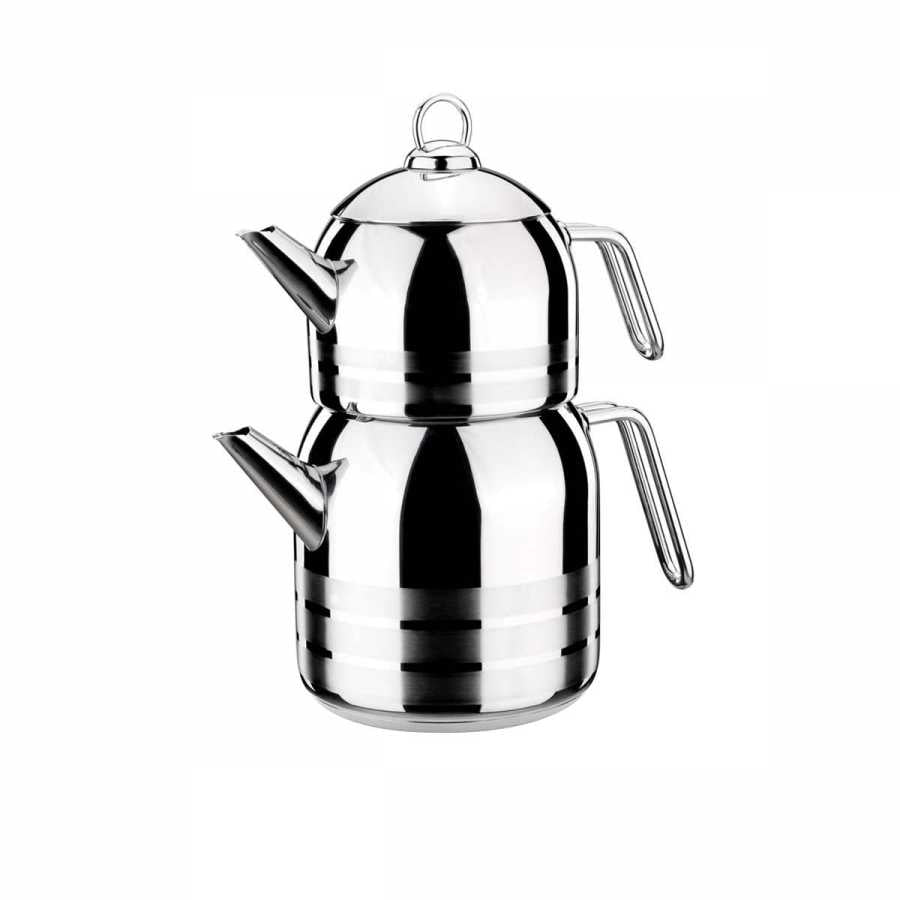 Korkmaz Mega theepot – 18/10 Cr-Ni rvs – (1.3 L+3.0 L)
