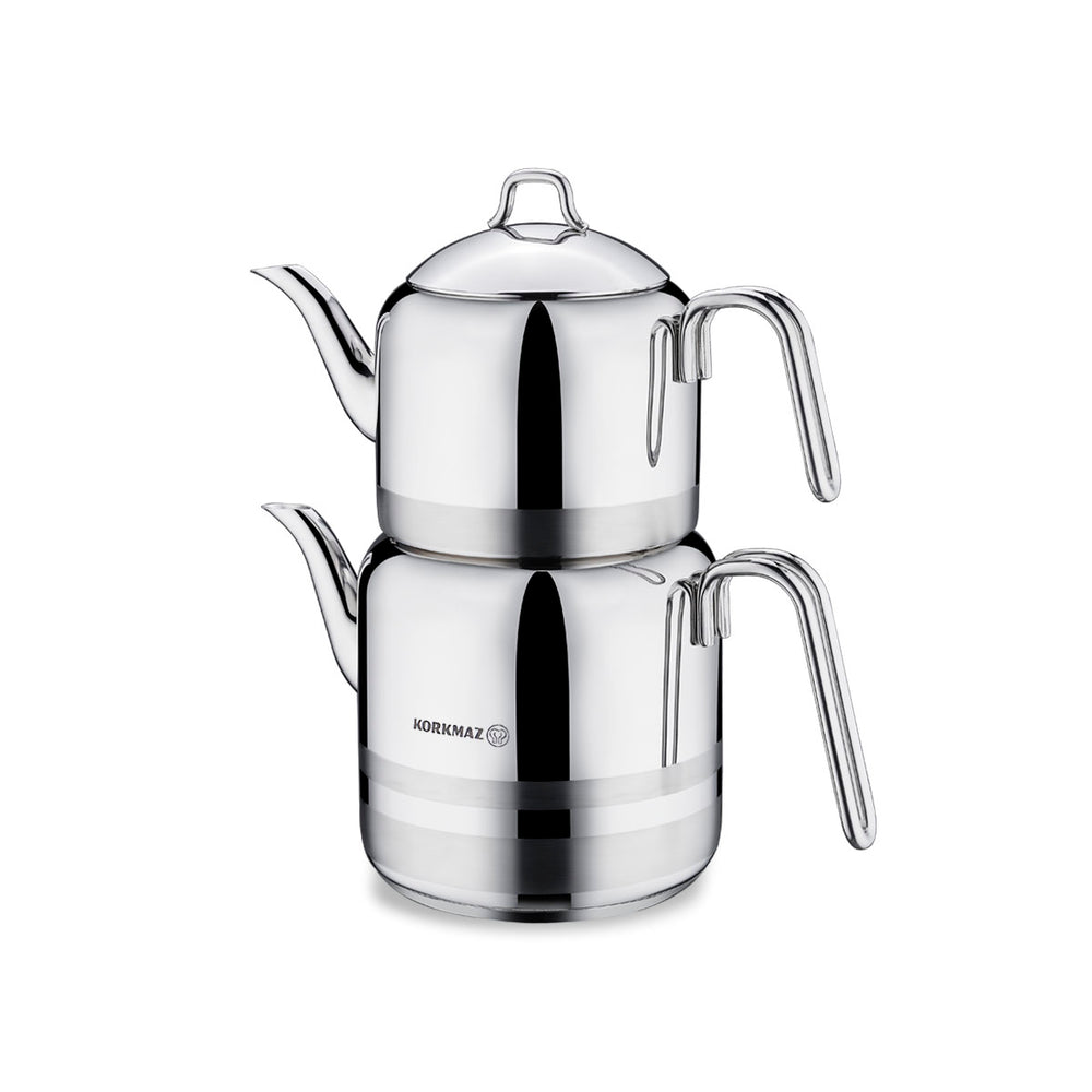 Korkmaz Mega RVS Theepotset – Turkse Theepot 1,1 + 3,0 L | Model A113
