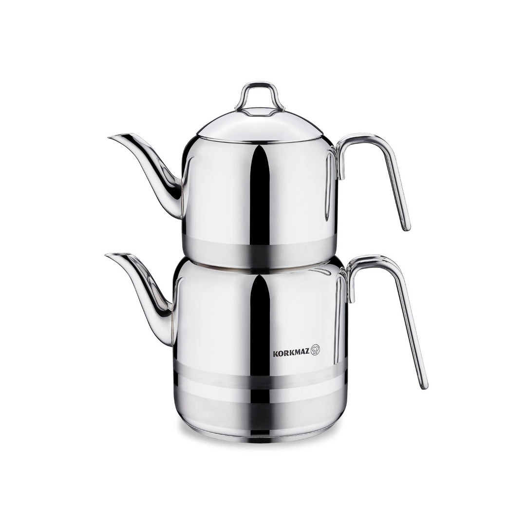 Korkmaz Mega RVS Theepotset – Turkse Theepot 1,1 + 3,0 L | Model A113