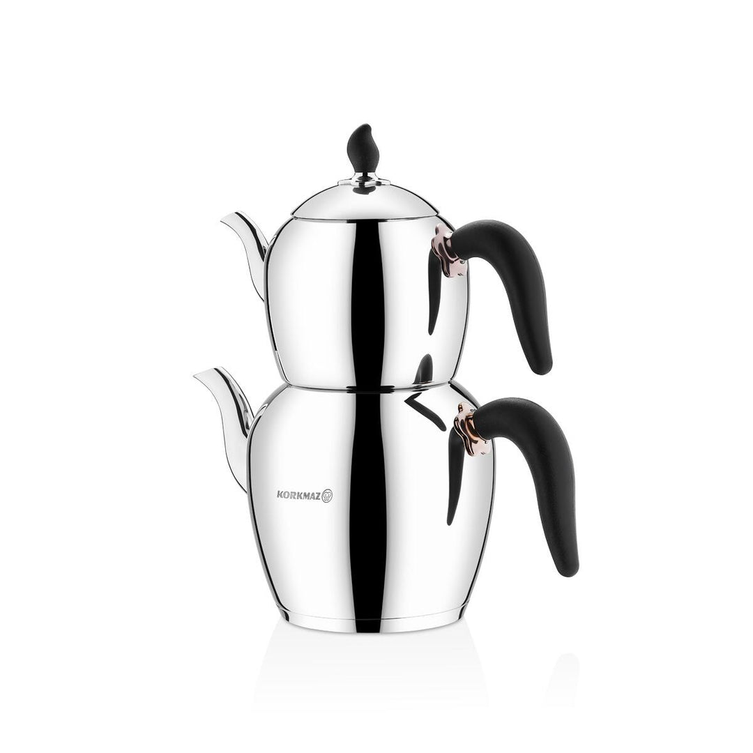 Korkmaz Sehnaz theepot set | 1.1+2.3 liter | zwart | A214