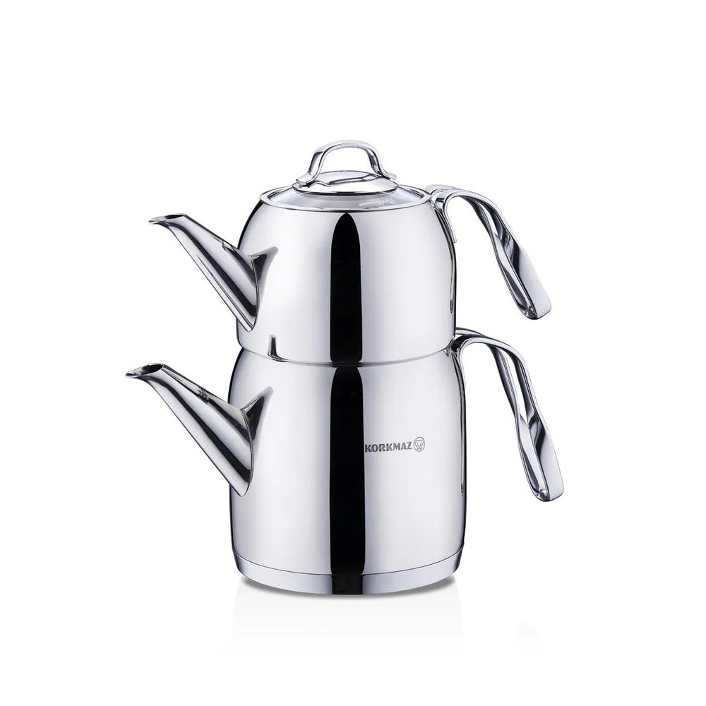 Korkmaz Steama rvs theepot | 0.9 + 1.6 liter