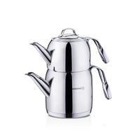 Korkmaz Steama rvs theepot | 0.9 + 1.6 liter