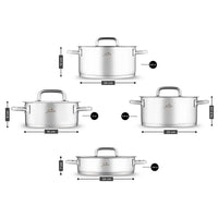 Jumbo Metalix 8-delige RVS premium pannenset