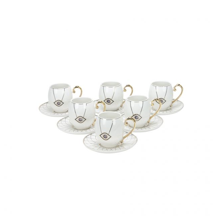 Nazar collectie espresso kopjes set | 12-delig | wit