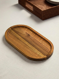 Cleo acacia houten serveerplank – ovaal serveerbord 26 × 14 cm