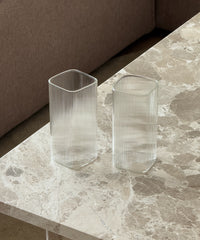 Square ripple rechthoekig glas | 2 stuks | 370 ml