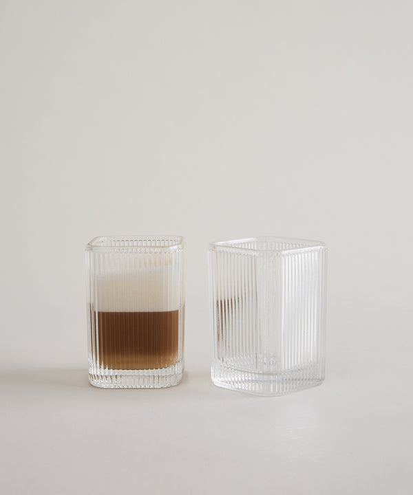 Ripple Kare Drinkglas 200 ml | Set van 6 | Geribbeld Glas