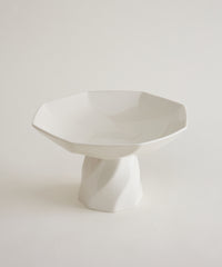 Imera Schaal op Voet 26,5 cm | Keramiek | Wit
