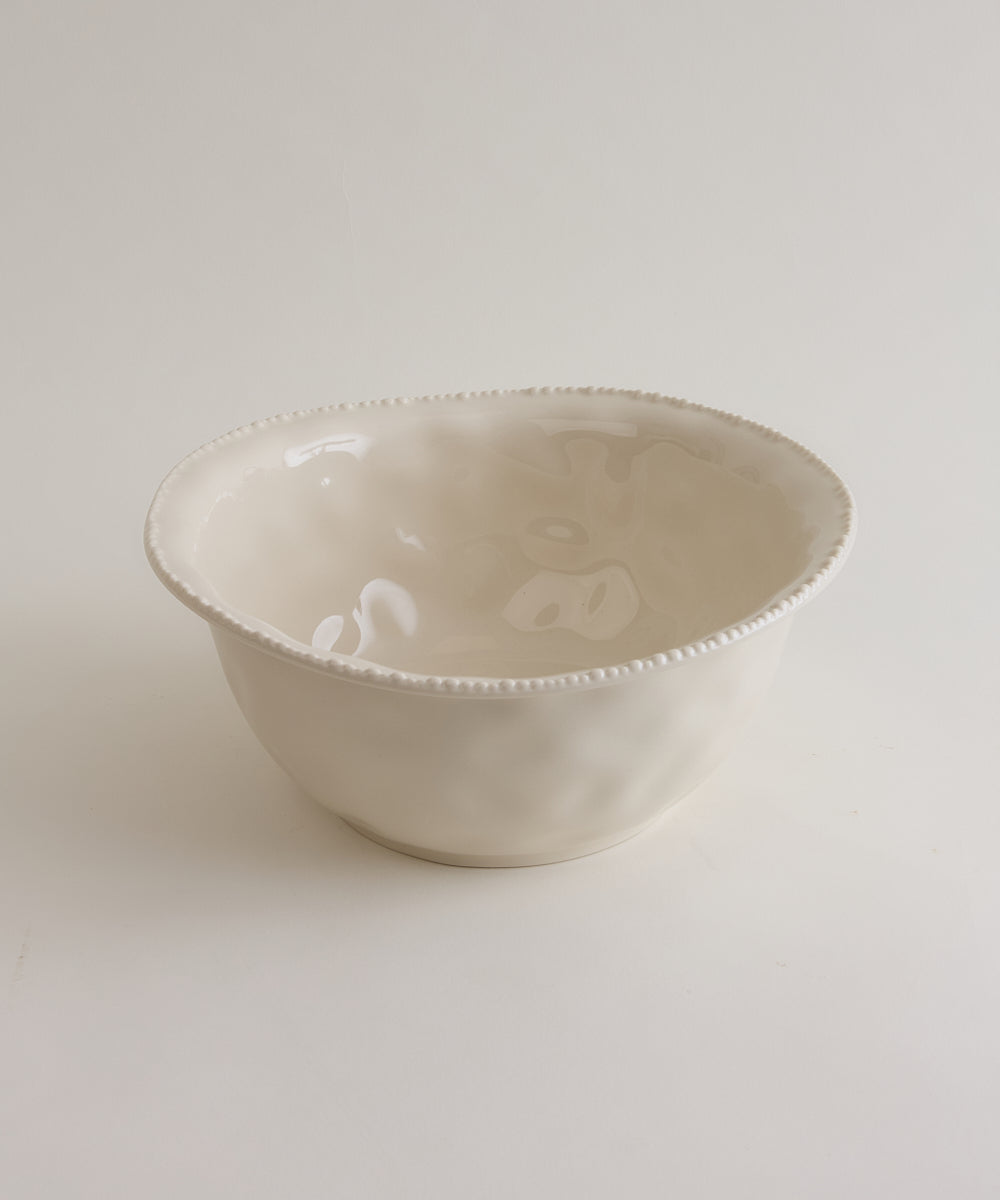Piraye Pearls Saladekom Ø22,8 × 9,5 cm | Beige Keramiek 