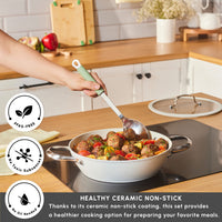 Karaca Swiss Crystal Almond Cream Lage Pan 26cm