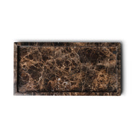 Marmer Dienblad met Rand | Bruin | 15x30cm