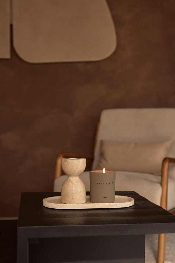 Travertine Dienblad Ovaal | 30x15cm