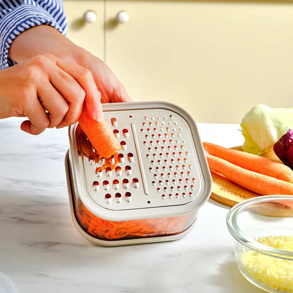 Karaca x Refika Gadgets Bewaarbakje met Rasp 500ml, Grijs