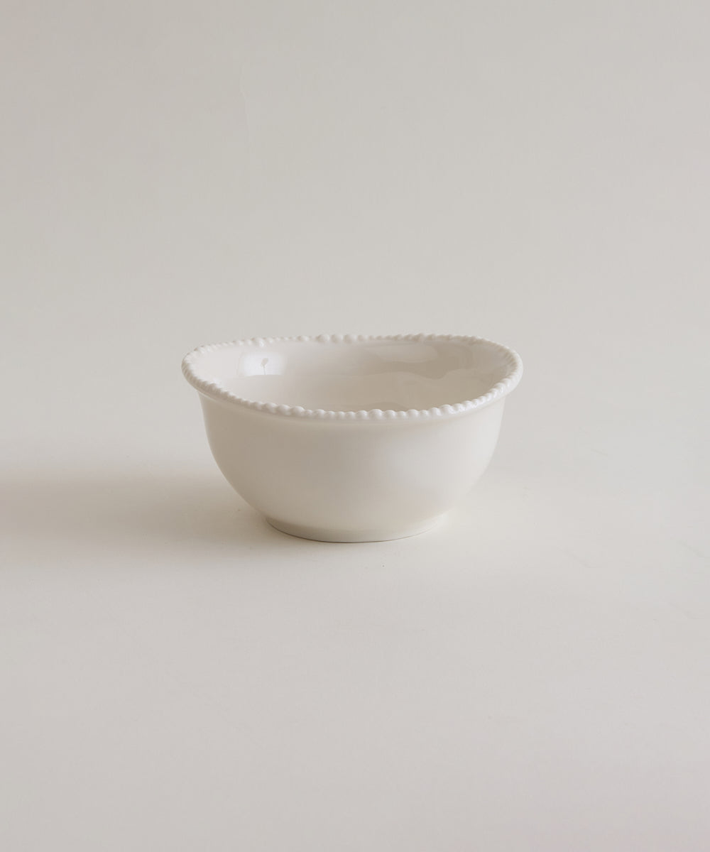 Piraye Pearls Snackschalen 6-delig | Ø11,6 × 5 cm | Wit Keramiek