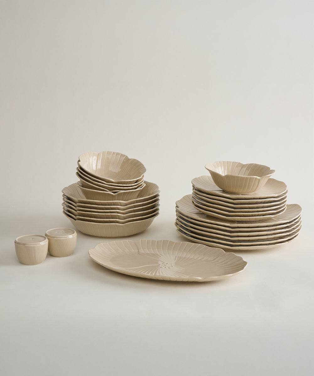 Bricard Florange Dinerset Taupe – 27-Delig Porseleinen Serviesset voor 6 Personen
