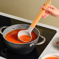 Karaca x Refika Gadgets Siliconen Pollepel met Houten Steel, Grijs