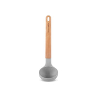 Karaca x Refika Gadgets Siliconen Pollepel met Houten Steel, Grijs