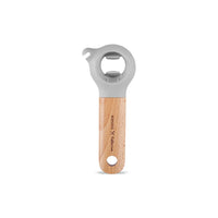 Karaca x Refika Gadgets 3-in-1 Flesopener met Houten Steel, Grijs