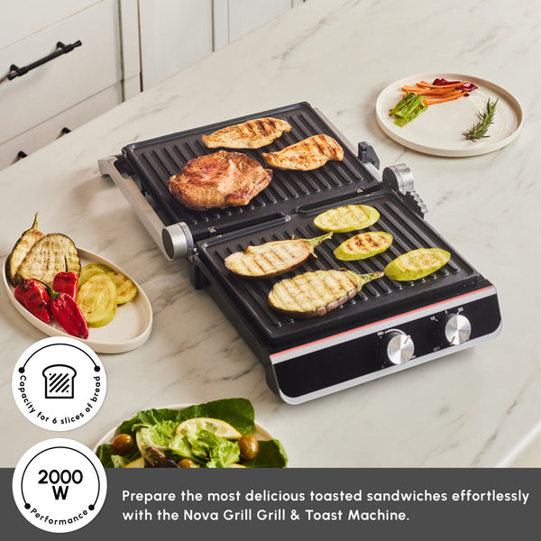 Karaca Nova Grill 6-Slice Contactgrill & Sandwichtoaster 2000W | Inox