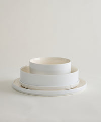 Noa Beige White Serviesset 24-delig – Steengoed Dinerset voor 6 Personen