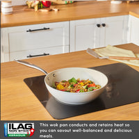 Karaca Swiss Crystal Almond Cream Wokpan 28cm