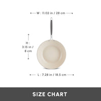 Karaca Swiss Crystal Almond Cream Wokpan 28cm
