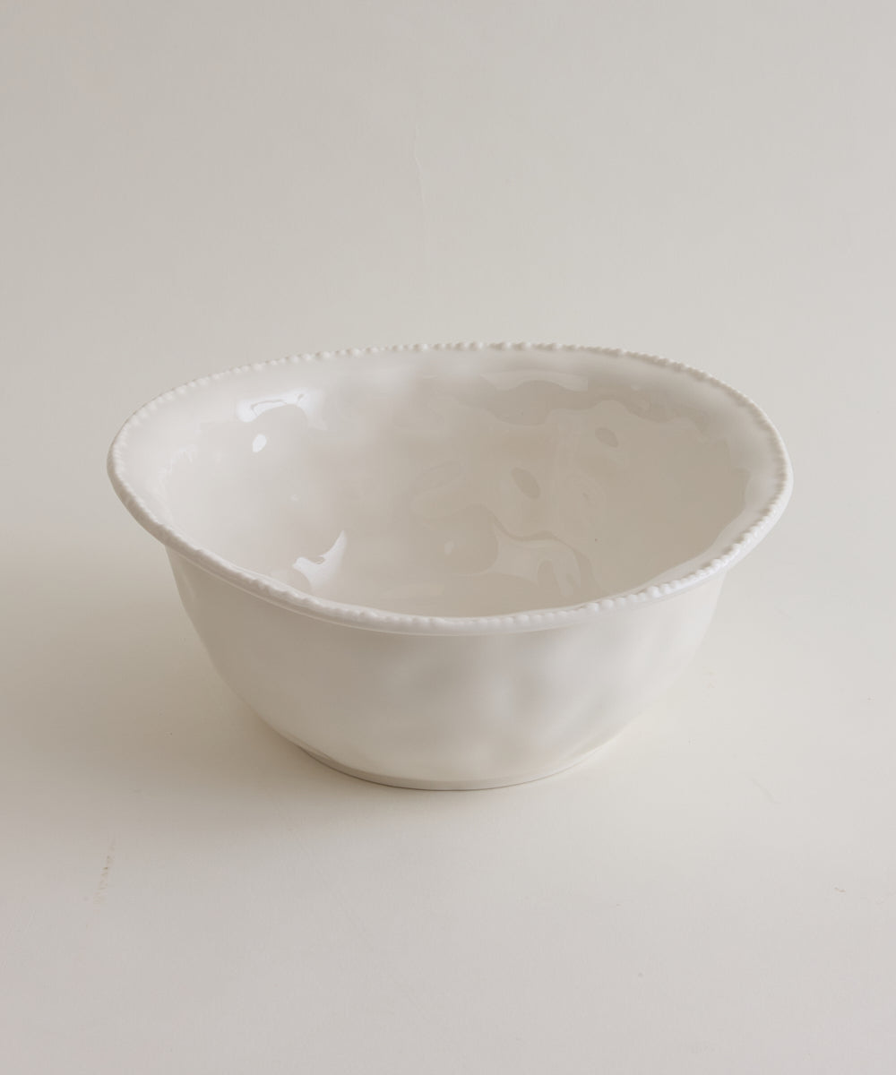 Piraye Pearls Saladekom Ø22,8 × 9,5 cm | Wit Keramiek