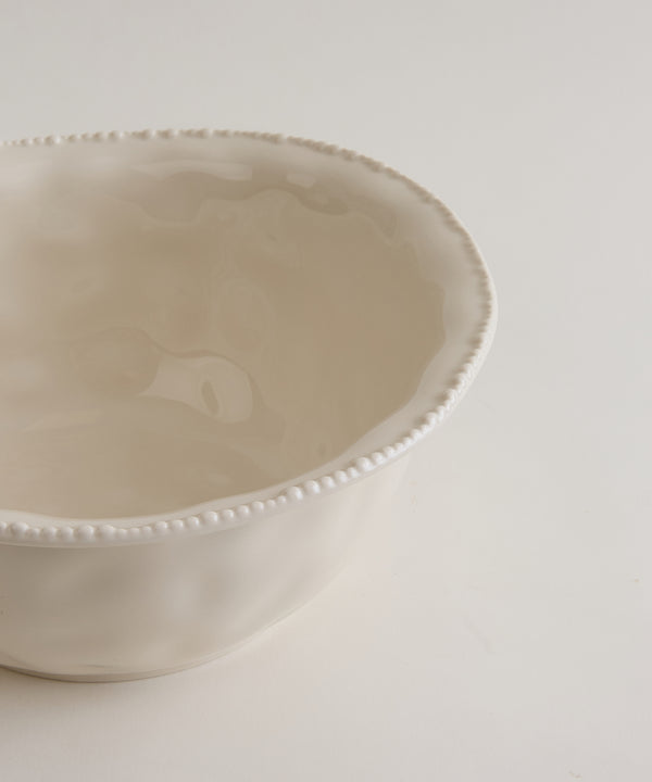 Piraye Pearls Saladekom Ø22,8 × 9,5 cm | Beige Keramiek 