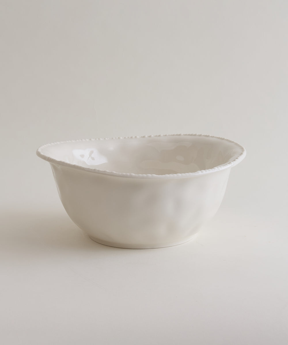 Piraye Pearls Saladekom Ø22,8 × 9,5 cm | Wit Keramiek