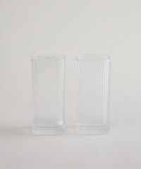 Ripple Kare Longdrinkglas 320 ml | Set van 6 | Geribbeld Glas