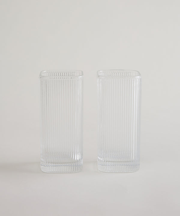 Ripple Kare Longdrinkglas 320 ml | Set van 6 | Geribbeld Glas
