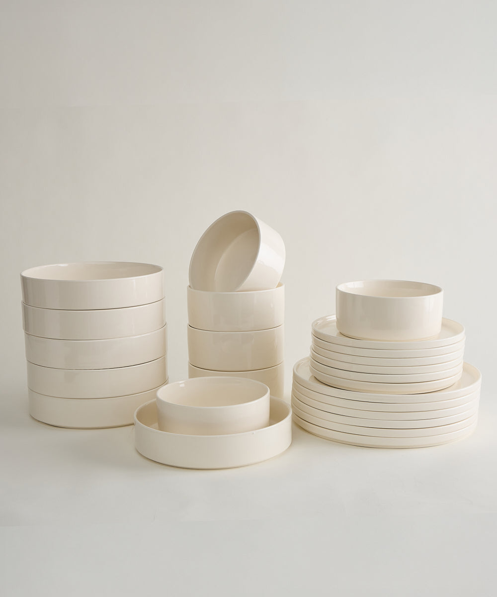 Noa Serviesset 24-delig – Beige Steengoed Dinerset voor 6 Personen