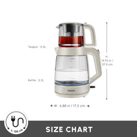 Karaca Glass Tea XL 2-in-1 Glazen Theemachine & Waterkoker | Starlight