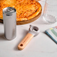 Karaca x Refika Gadgets 3-in-1 Flesopener met Houten Steel, Grijs