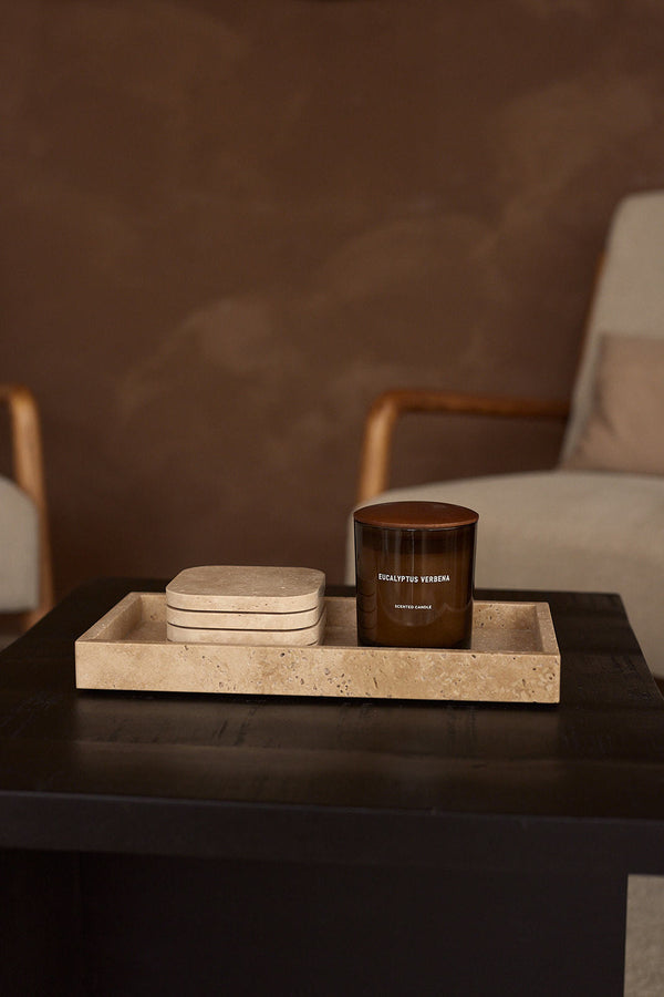 Travertine Dienblad met Rand | 15x30cm