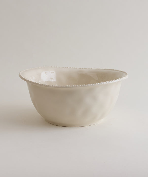 Piraye Pearls Saladekom Ø22,8 × 9,5 cm | Beige Keramiek 