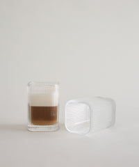 Ripple Kare Drinkglas 200 ml | Set van 6 | Geribbeld Glas