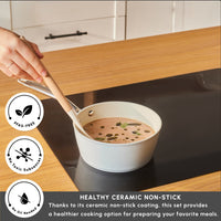 Karaca Swiss Crystal Almond Cream Steelpan 18cm