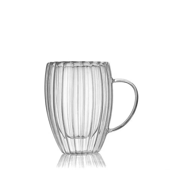 Stripe dubbelwandige mokken | 2 stuks | 350 ml