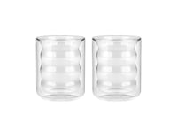 Dubbelwandig wave bubbly glas | 2 stuks | 200 ml