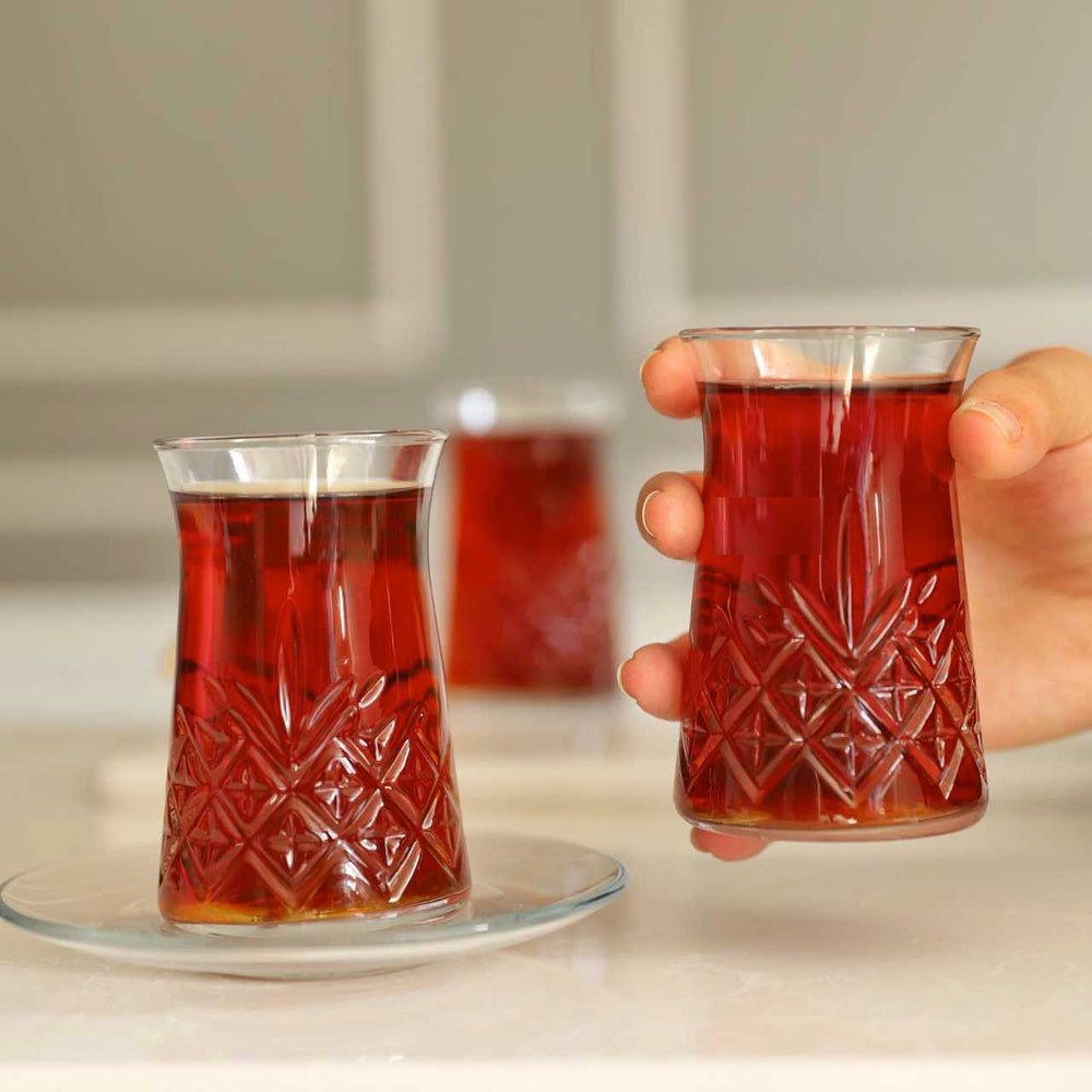 Pasabahce Timeless theeset met onderzetters 12-delig