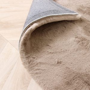 Softy collection hoogpolig rabbit zacht vloerkleed 160x230 cm taupe