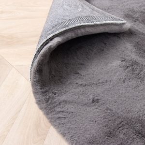 Softy collection hoogpolig rabbit zacht vloerkleed loper 80x150 cm grijs