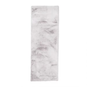 Softy collection hoogpolig rabbit zacht vloerkleed loper 80x150 cm zilver