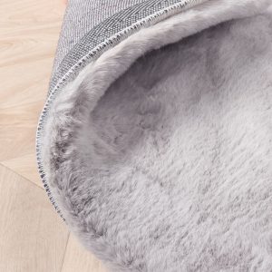 Softy collection hoogpolig rabbit zacht vloerkleed loper 80x150 cm zilver